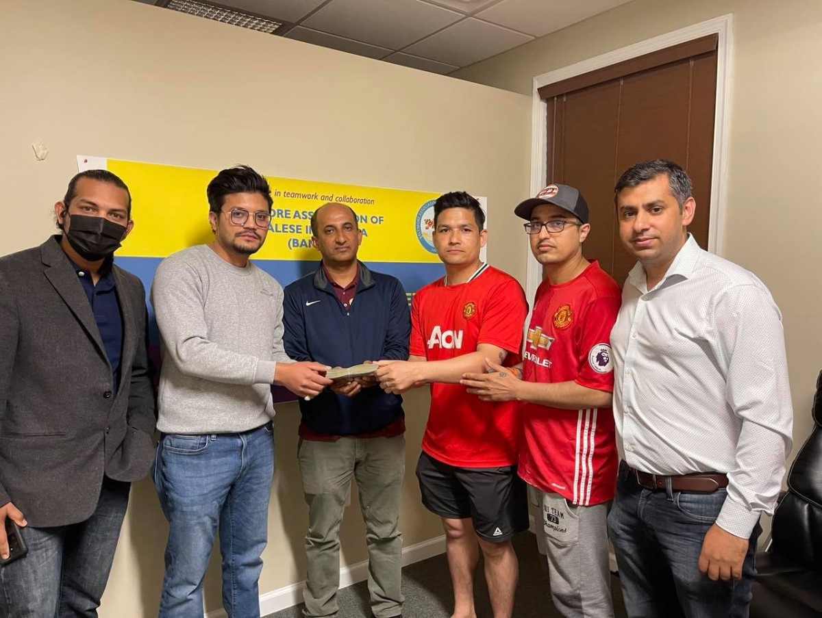 सागर घिमिरेको नाममा बानाद्वारा गोफण्डमि शुरु, साथी बाल्टिमोरले सहयोग हस्तान्तरण गर्यो